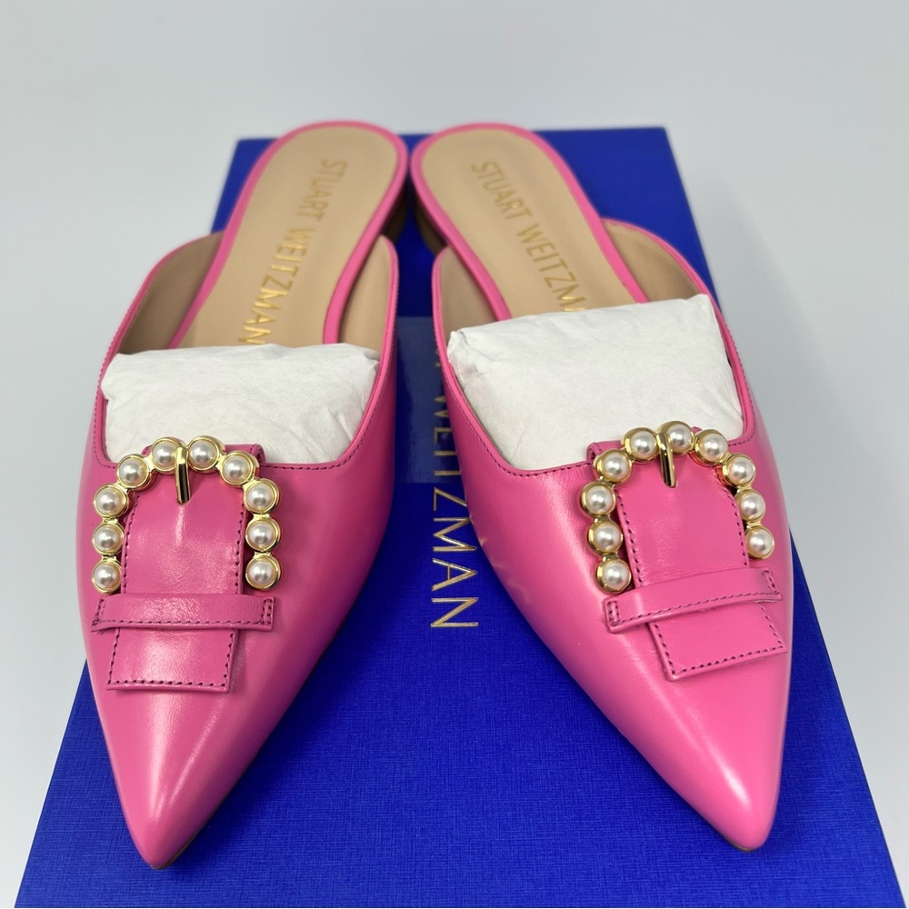 Stuart Weitzman Pearl Buckle Mule